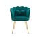 Fauteuil Fixe Avec Coussin Papillon Et Pieds En Métal Vert