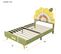 Lit Enfant 90x200cm Tête De Lit En Forme De Tournesol Jaune + Vert