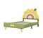 Lit Enfant 90x200cm Tête De Lit En Forme De Tournesol Jaune + Vert