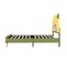 Lit Enfant 90x200cm Tête De Lit En Forme De Tournesol Jaune + Vert