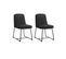 Lot De 2 Chaises En Velours Avec Structure En Métal Noir