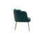 Fauteuil Fixe Avec 4 Pieds En Métal Doré Velours Vert