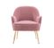 Fauteuil Fixe Avec 4 Pieds En Métal Doré Velours Rose