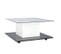 Table Basse Brillante Avec LED, Plateau En Verre Et Roues Pivotantes Amovibles