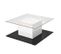 Table Basse Brillante Avec LED, Plateau En Verre Et Roues Pivotantes Amovibles