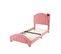 Lit Enfant 90x200cm Tête De Lit Réglable En Hauteur Rose