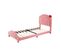 Lit Enfant 90x200cm Tête De Lit Réglable En Hauteur Rose