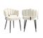 Lot De 2 Chaises Velvet Avec Accoudoirs Et Pieds En Métal Blanc