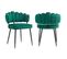 Lot De 2 Chaises Velvet Avec Accoudoirs Et Pieds En Métal Vert