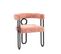 Lot De 2 Chaises Avec Accoudoirs Et Pieds En Métal Rose