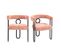 Lot De 2 Chaises Avec Accoudoirs Et Pieds En Métal Rose