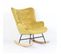 Fauteuil à Bascule H92 Velours Jaune Curry - Jaune