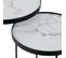 Lot De 2 Tables D'appoint "mona" 55cm Noir et Blanc