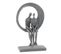 Statuette Déco "couple Dans Cercle" 30cm Gris