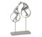 Statuette Déco "couple Sur Cercle" 35cm Gris