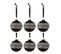 Lot De 6 Boules De Noël "glace" 8cm Noir et Argent