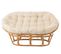 Fauteuil Papasan Double En Rotin Beige - Mika