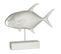 Statue Déco "poisson Sur Pied" 51cm Argent