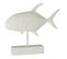 Statue Déco En Résine "poisson" 51cm Blanc