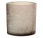 Photophore En Verre Design "herbe" 15cm Beige