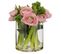 Composition Florale Renoncule "vase" 24cm Rose