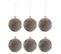 Lot De 6 Boules De Noël "velours" 8cm Gris