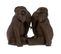 Statuette Déco "couple D'éléphants" 38cm Marron