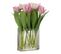 Fleur Artificielle et Vase "tulipes" 39cm Rose