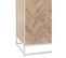 Buffet 4 Portes "miraza" 180cm Naturel Et Blanc