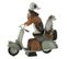 Statuette Déco "chiens Sur Scooter" 32cm Gris