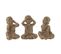 Lot De 3 Statuettes Déco "moine" 51cm Marron