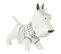 Statuette Déco "chien Avec Pull" 22cm Blanc et Noir