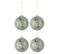 Lot De 4 Boules De Noël "pierres" 10cm Gris et Vert