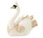 Statuette Déco "cygne Plumes" 29cm Blanc et Or