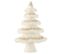 Sapin De Noël Velours "plumes" 51cm Blanc et Or