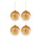 Lot De 4 Boules De Noël "feuilles Séchées" 10cm Ocre