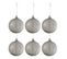 Lot De 6 Boules De Noël "verre Épais" 8cm Gris