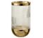 Vase Design "sucomba" 27cm Transparent et Or