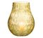 Vase Design En Verre "diamant" 28cm Jaune