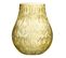 Vase Design En Verre "diamant" 28cm Jaune