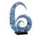 Presse-papier En Verre "tentacule Spirale" 35cm Bleu