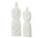 Lot De 2 Statues Déco "personnage Africain" 40cm Blanc