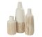 Vase Design En Bois "ying" 33cm Blanc et Naturel