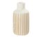 Vase Design En Bois "ying" 33cm Blanc et Naturel