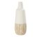 Vase Design En Bois "ying" 56cm Blanc et Naturel