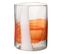 Vase Design En Verre "iggy" 27cm Blanc et Orange