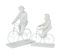 Statuette Déco "singe Vélo" 33cm Blanc