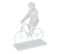 Statuette Déco "singe Vélo" 33cm Blanc