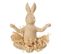 Statuette Déco "lapin Assis Yoga" 21cm Naturel