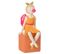 Statuette Déco "fille Colorée" 20cm Orange et Rose